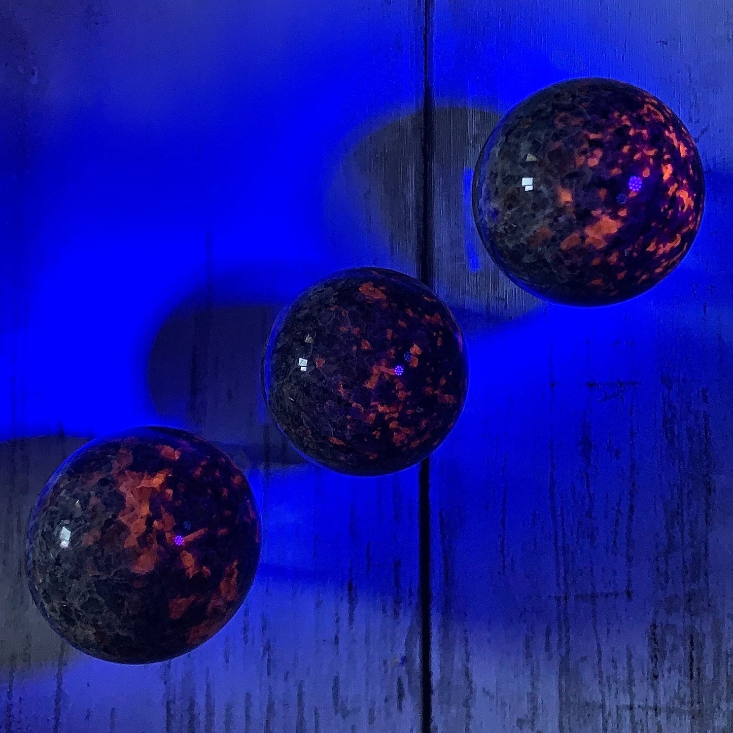 Polished High Quality Yooperlite Spheres | Emberlite | UV Reactive Sodalite Crystal