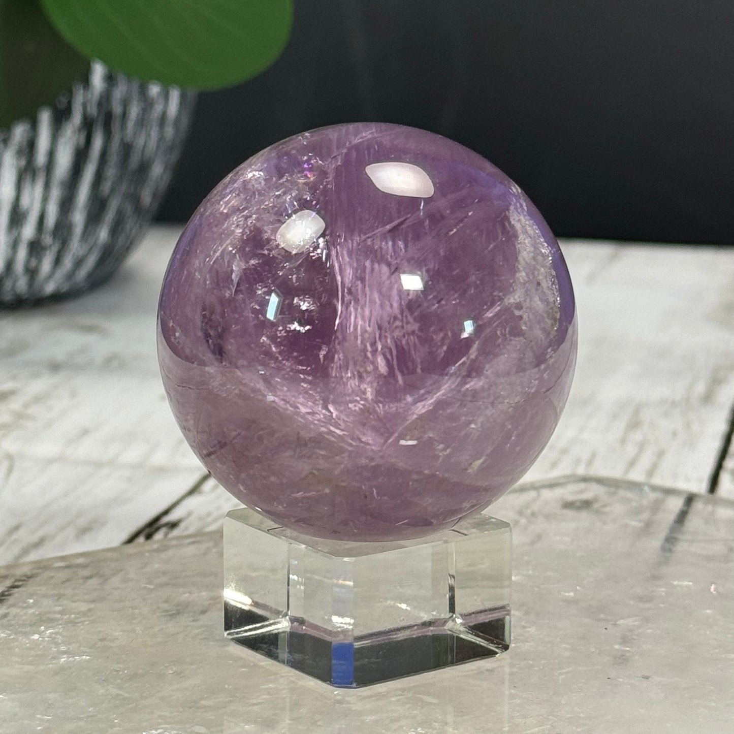 Amethyst Sphere with Rainbows