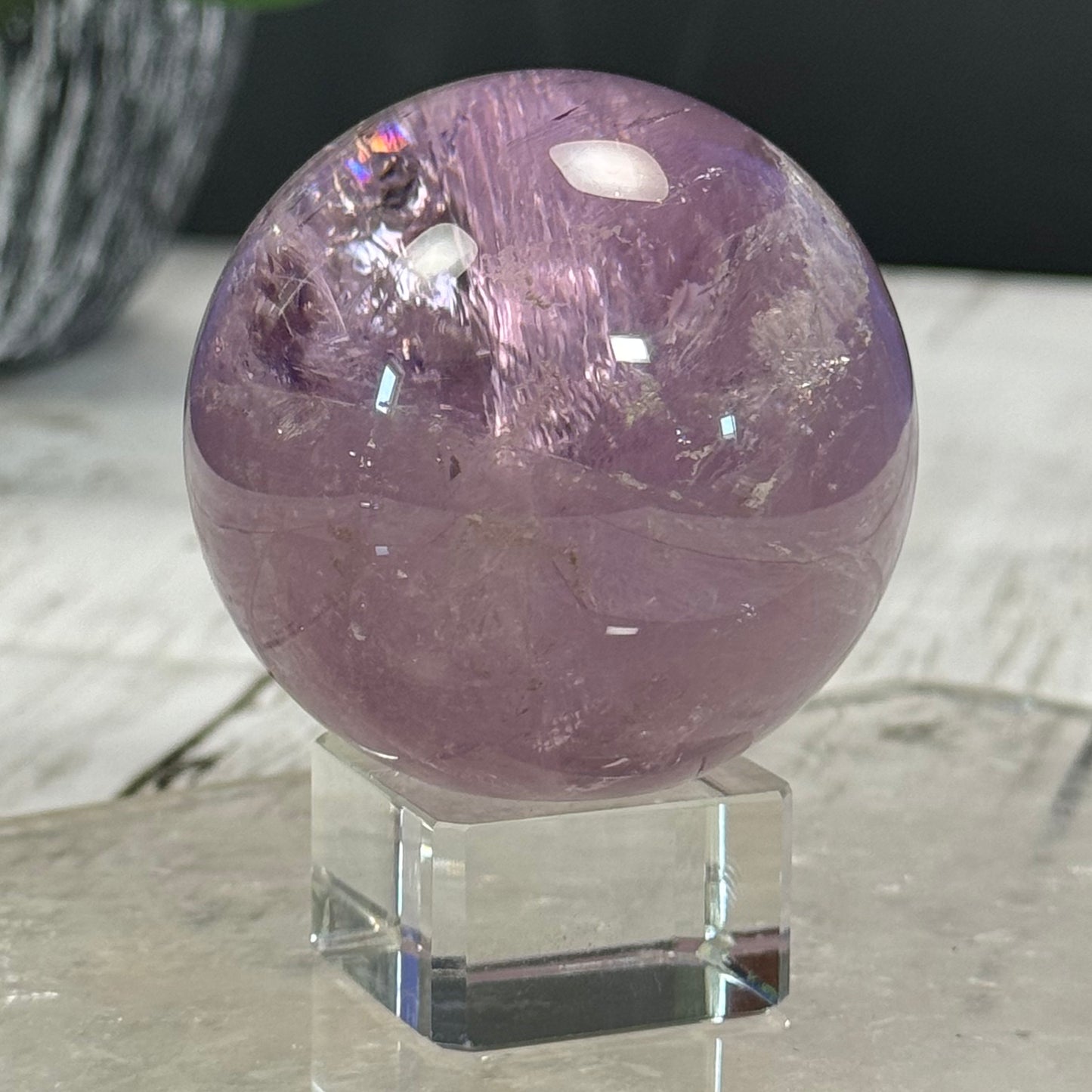 Amethyst Sphere with Rainbows