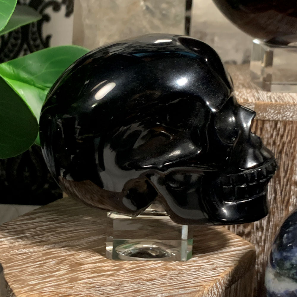 Black Obsidian Carved Skull