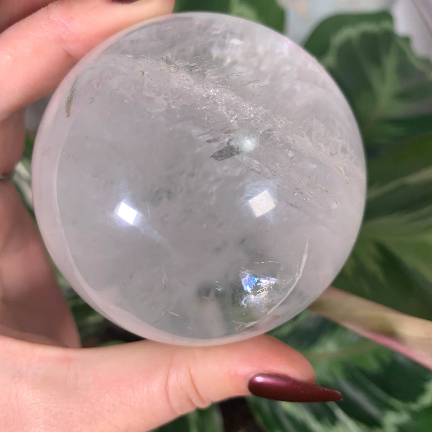 Quartz Clear Crystal Sphere with Rainbows