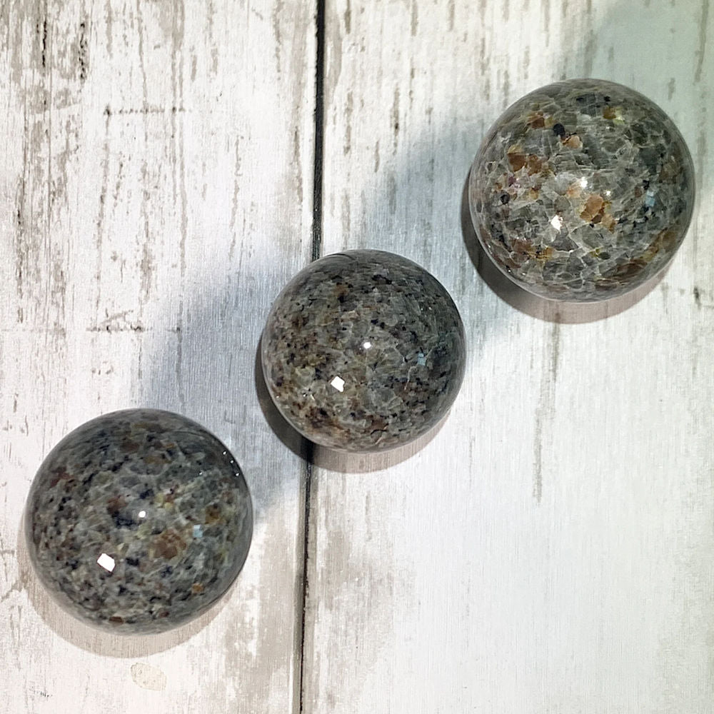 Polished High Quality Yooperlite Spheres | Emberlite | UV Reactive Sodalite Crystal