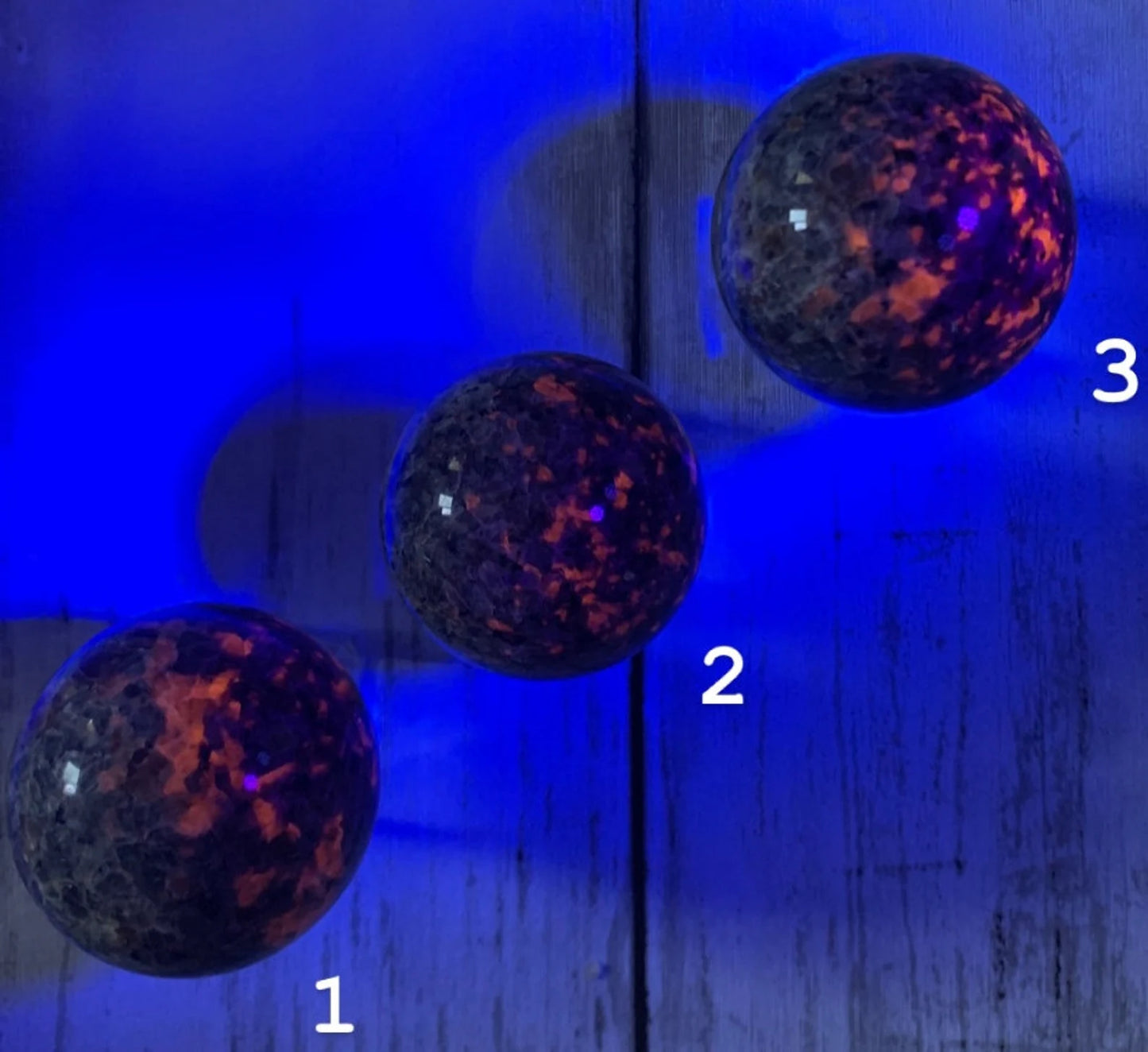 Polished High Quality Yooperlite Spheres | Emberlite | UV Reactive Sodalite Crystal